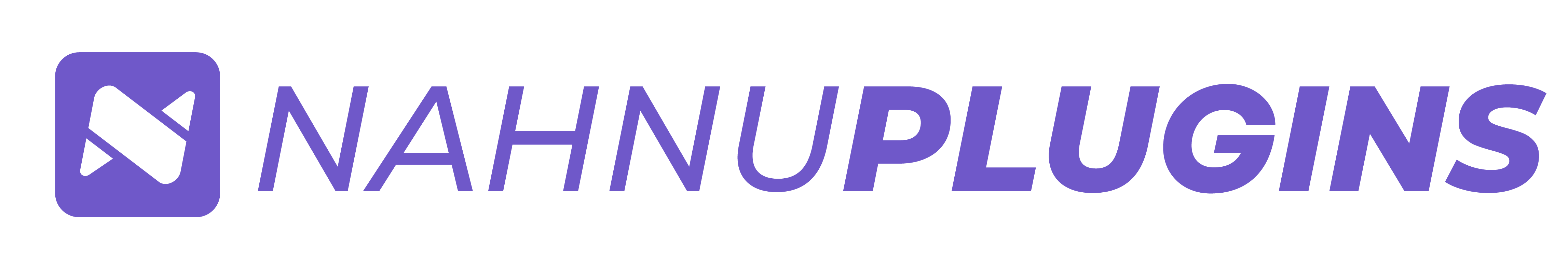 Purple logo with the text "NAHNUPLUGINS" in capital letters. To the left, a purple square icon features a white stylized "N" formed by two intersecting diagonal lines. The text and icon are bold and modern in design.