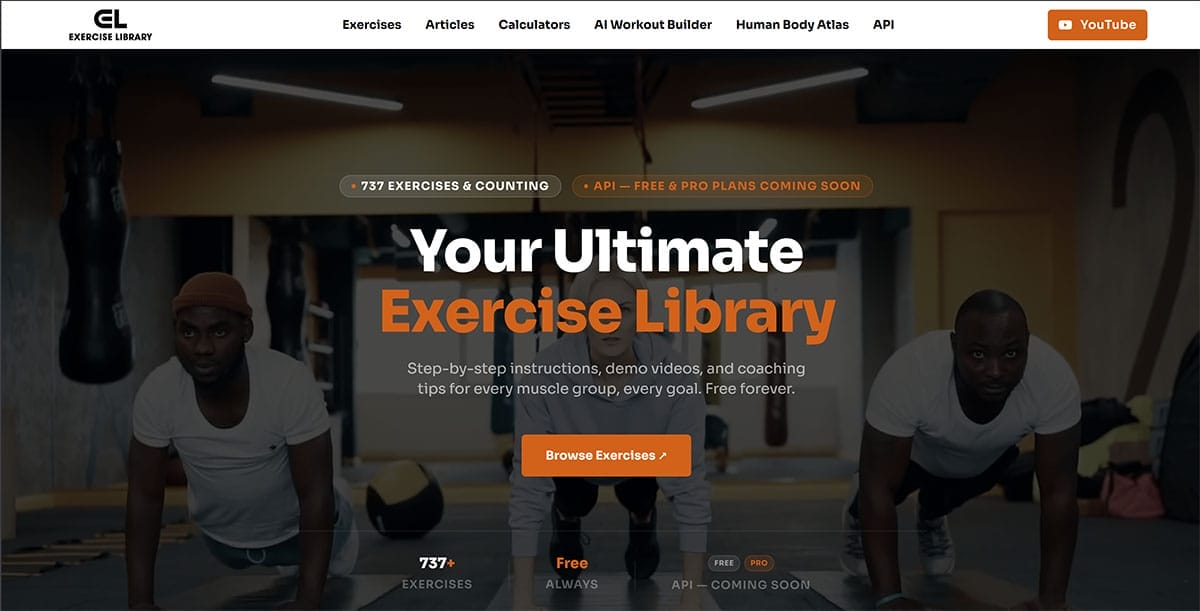 Exercise Library desktop screenshot